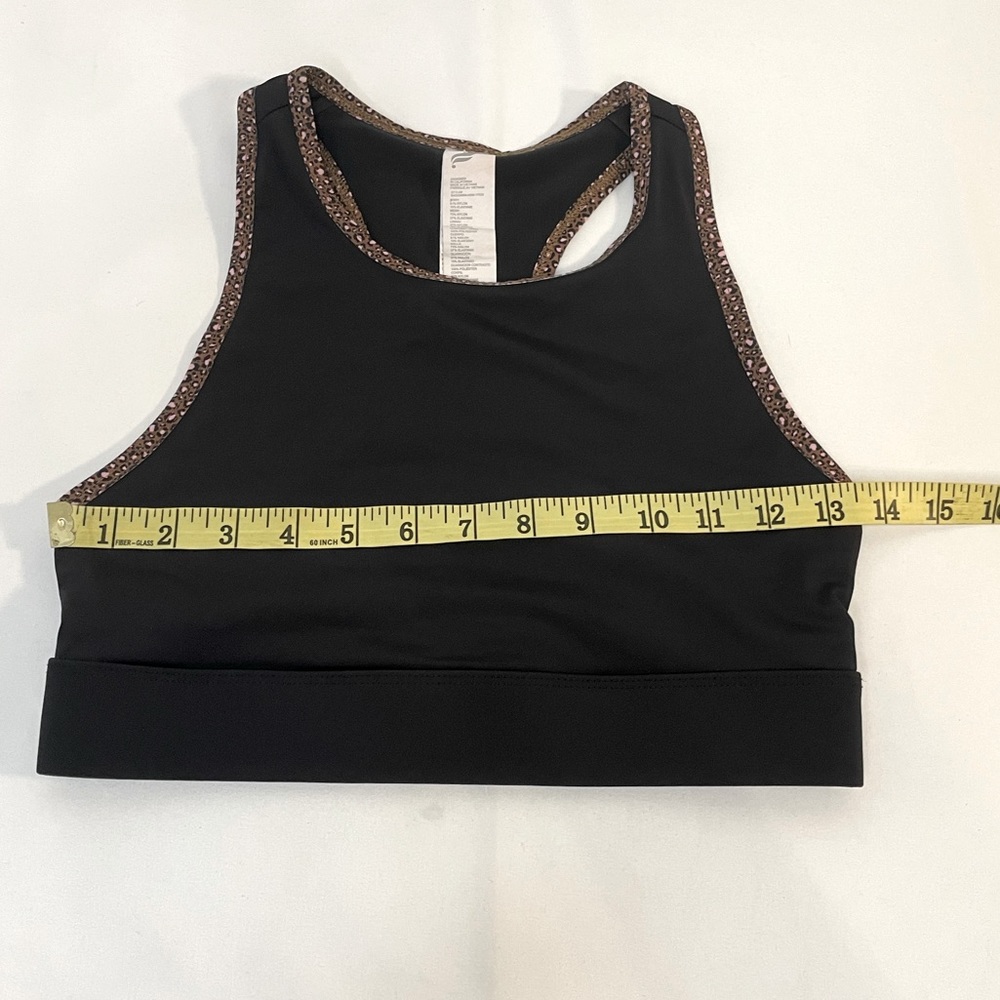 Fabletics Trinity High Impact Sports Bra Black & Cheetah trim - Picture 5 of 10